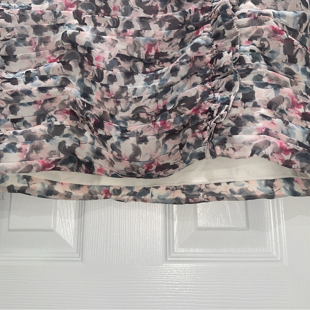 Reiss Lucielle Ruched Floral Fitted Mini Skirt - Picture 8 of 13